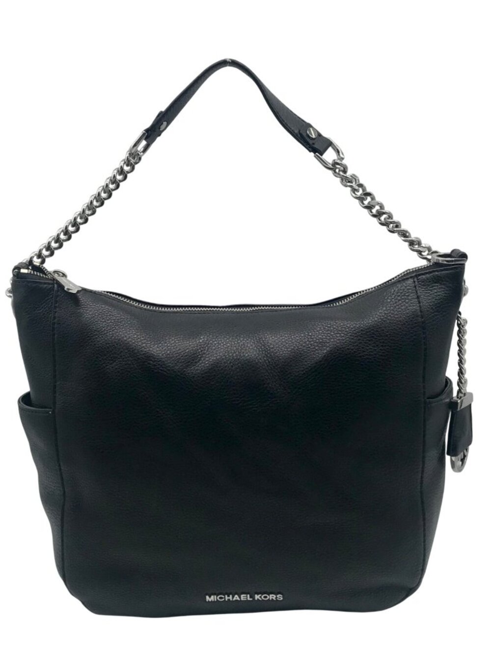Michael Kors Black Leather Chandler Convertible Shoulder Bag.